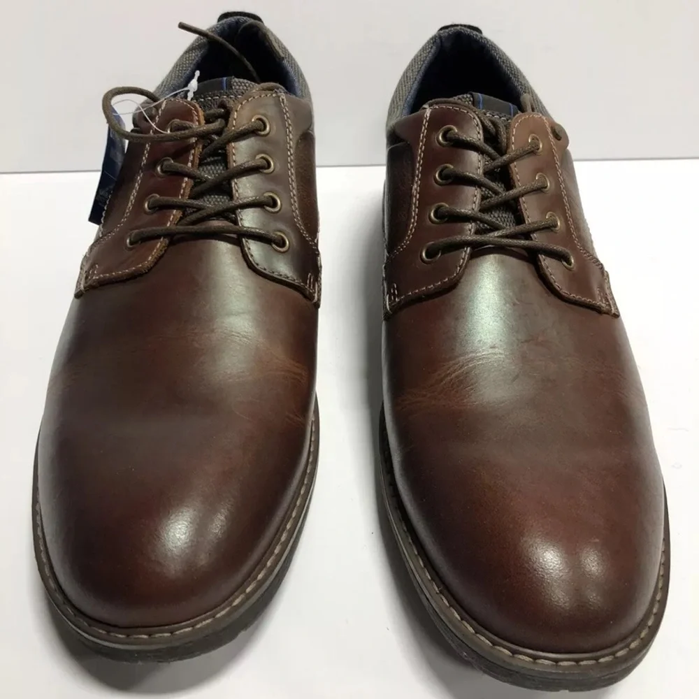 Nunn Bush Men’s Fuse Plain Toe Oxford Brown, Size 12 M